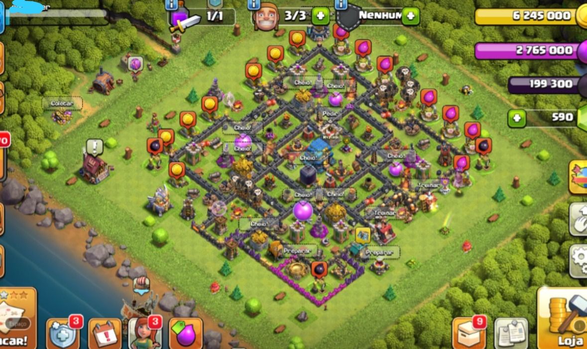 Conta Clash of Clans | CV12| Rei 32 | Rainha 26 | Guardião 20 |590 Gemas