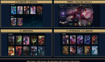 Conta LoL 2014 |5 ULTIMATE |11 VITORIOSAS |434 Skins |94 de Legado|Full Acesso