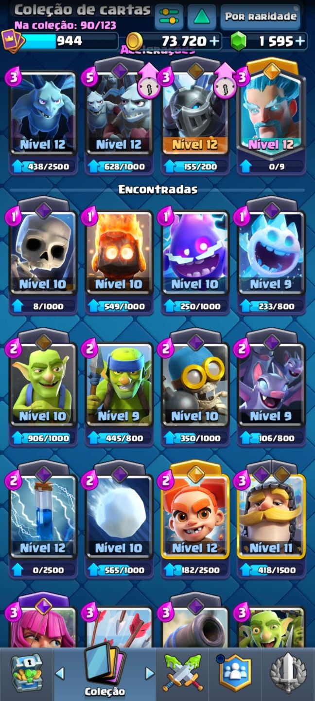 BRAWL STARS + CLASH ROYALE | 57 BRAWLERS | 90/123 CARTAS | 1595 GEMAS