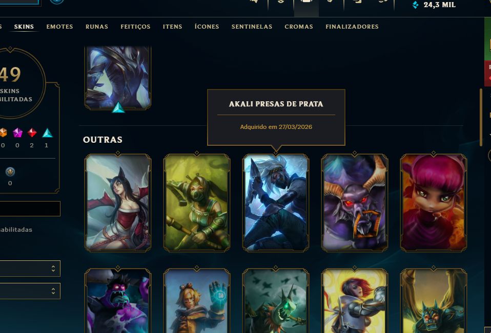 Conta lv 49 smurf 8skins e 4 frag skins Prata 2 7w