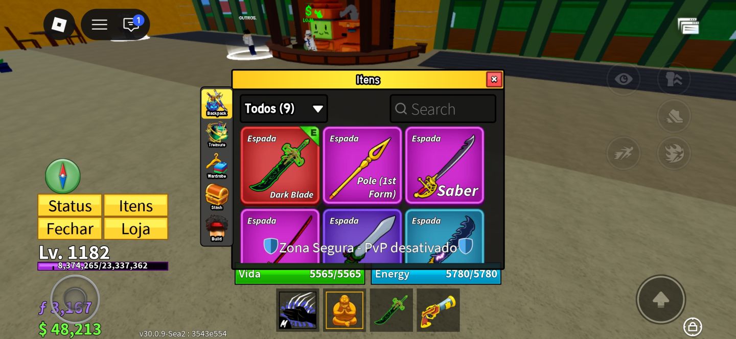 Conta de roblox upada em Blox Fruits com Yoru e Budah perm,upada em roube um ovo