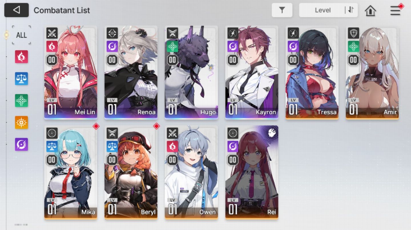 Contas reroll Chaos Zero Nightmare CZN Lv 05 GLOBAL