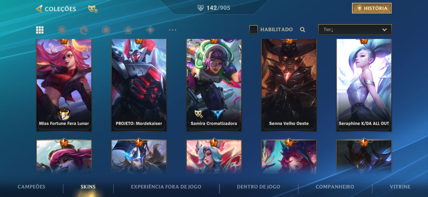 Conta Wild Rift upada 142 skins