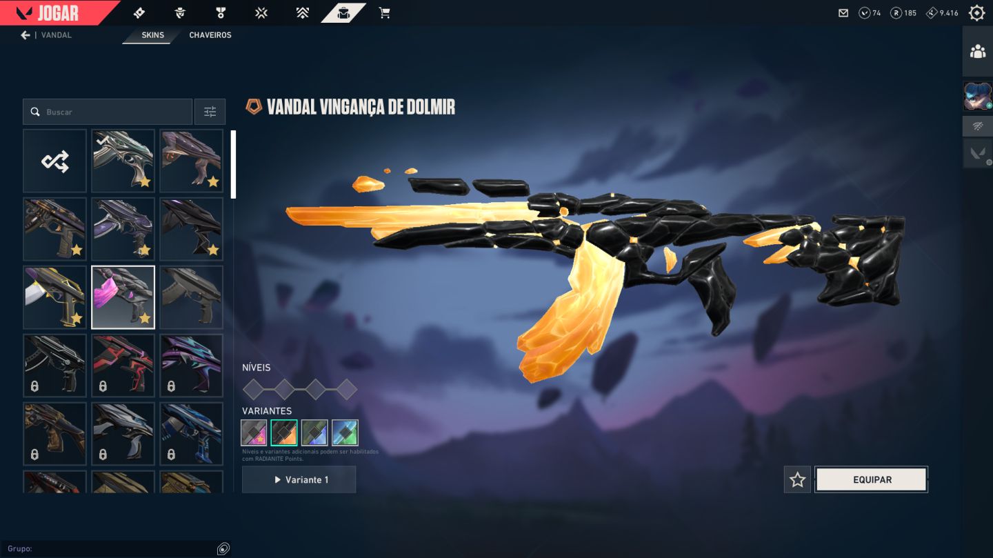 CONTA VALORANT 7 VANDALS KARAMBIT 2 SHERIFF 2 PHANTON OPERATOR GUARDIAN +2 PASS