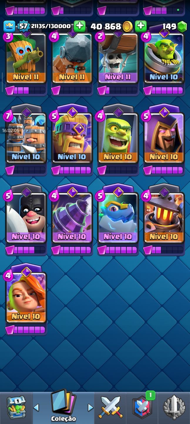 CONTA DE CLASH ROYALE LVL 57 | EMOTES RAROS | 10,171K TROFÉUS | 20 EVOS, 49 HERO