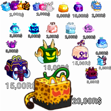 Frutas físicas e itens blox fruits(até - Roblox - Blox Fruits - GGMAX