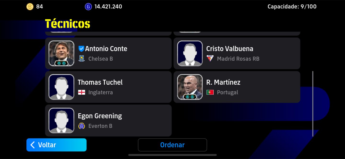 CONTA eFOOTBALL MOBILE TOP! ELENCO ESTRELADO + CRISTIANO RONALDO 108 E MESSI 104