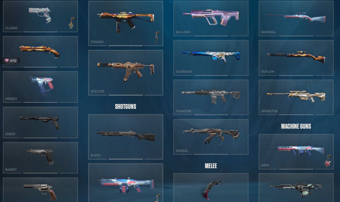 Conta valorant com muitas skins, primordium, reacon etc