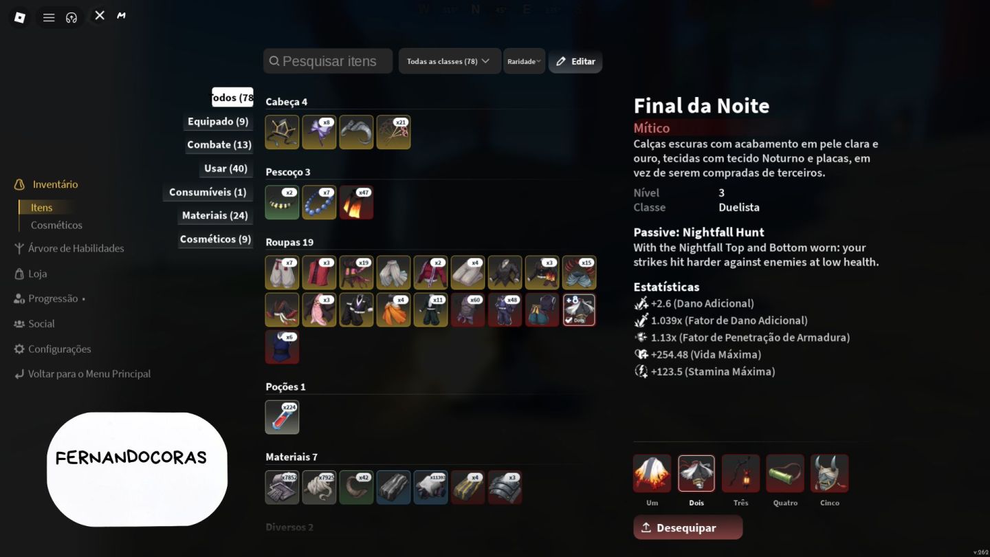 [Slayers 2, Project Slayer 2] Conta Level Max com Clã Mítico Agtsuma+ Nightfall