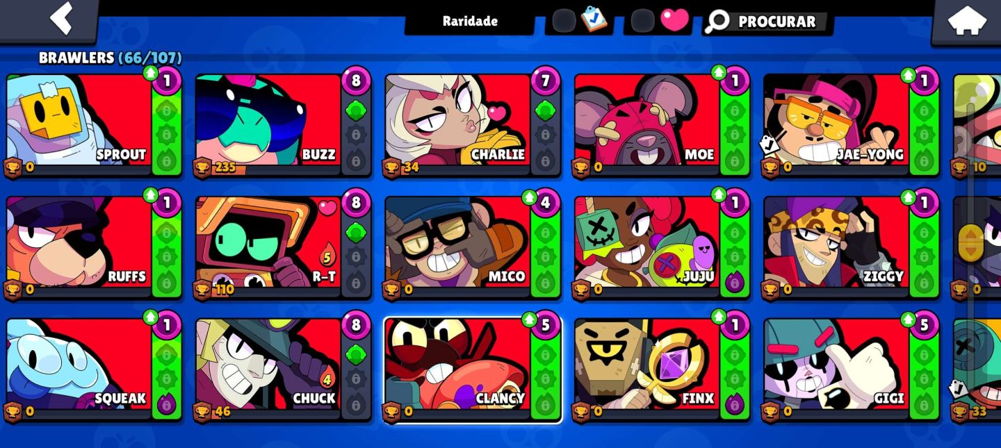 Brawl Stars 4.4K | 66 Brawlers | 5 Lendários | 20 Hipercargas | Máx. Prata II