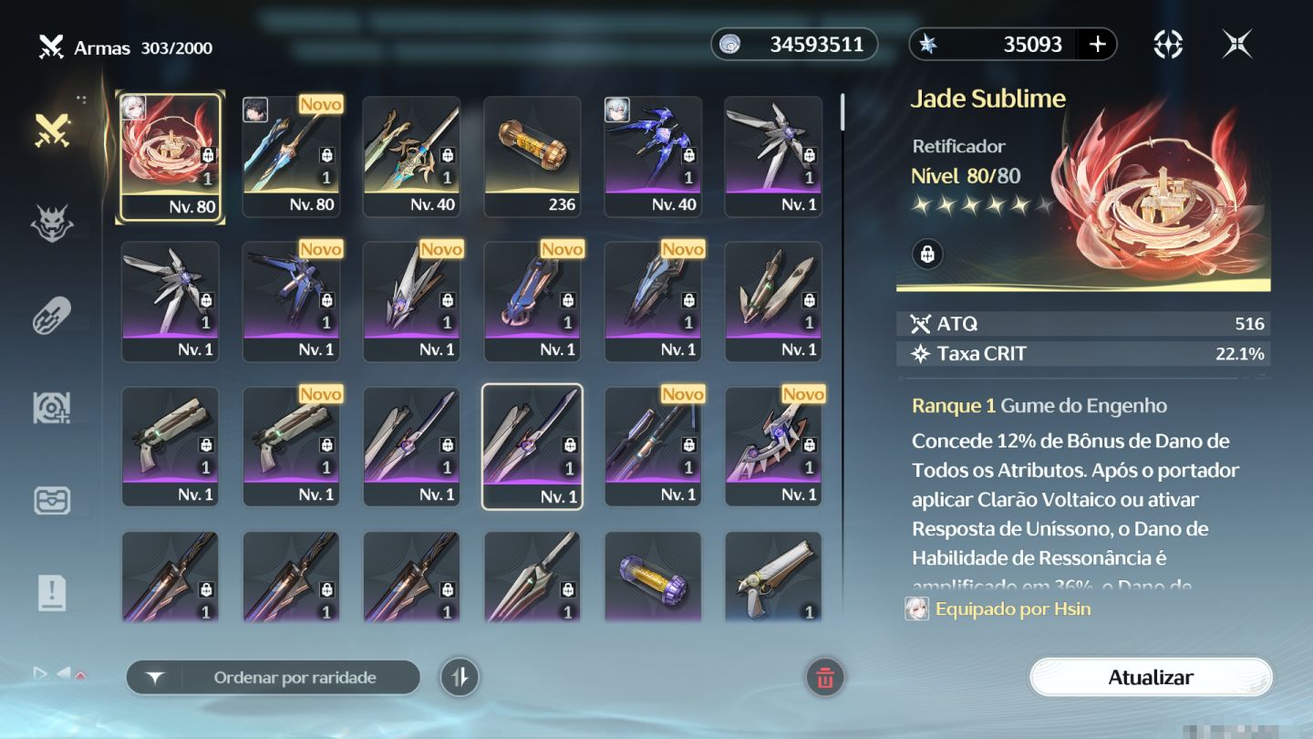 Wuthering waves: Hsin S3 + arma assinatura, Rebecca e 35 mil astristes