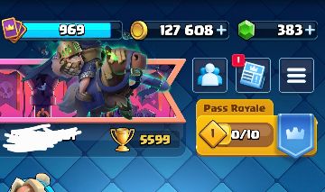 CONTA CLASH ROYALE 5599 TROFEU 2 HEROIS 383 GEMAS 103 CARTAS