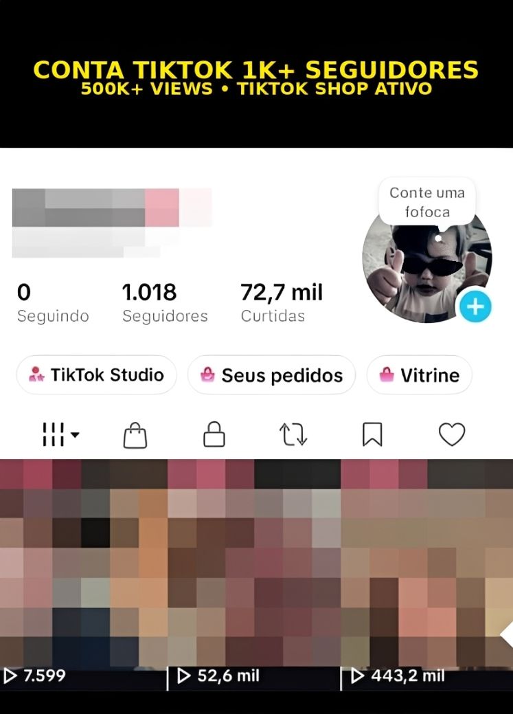 CONTA DE TIKTOK COM +1K DE SEGUIDORES E TIKTOK SHOP ATIVO!!