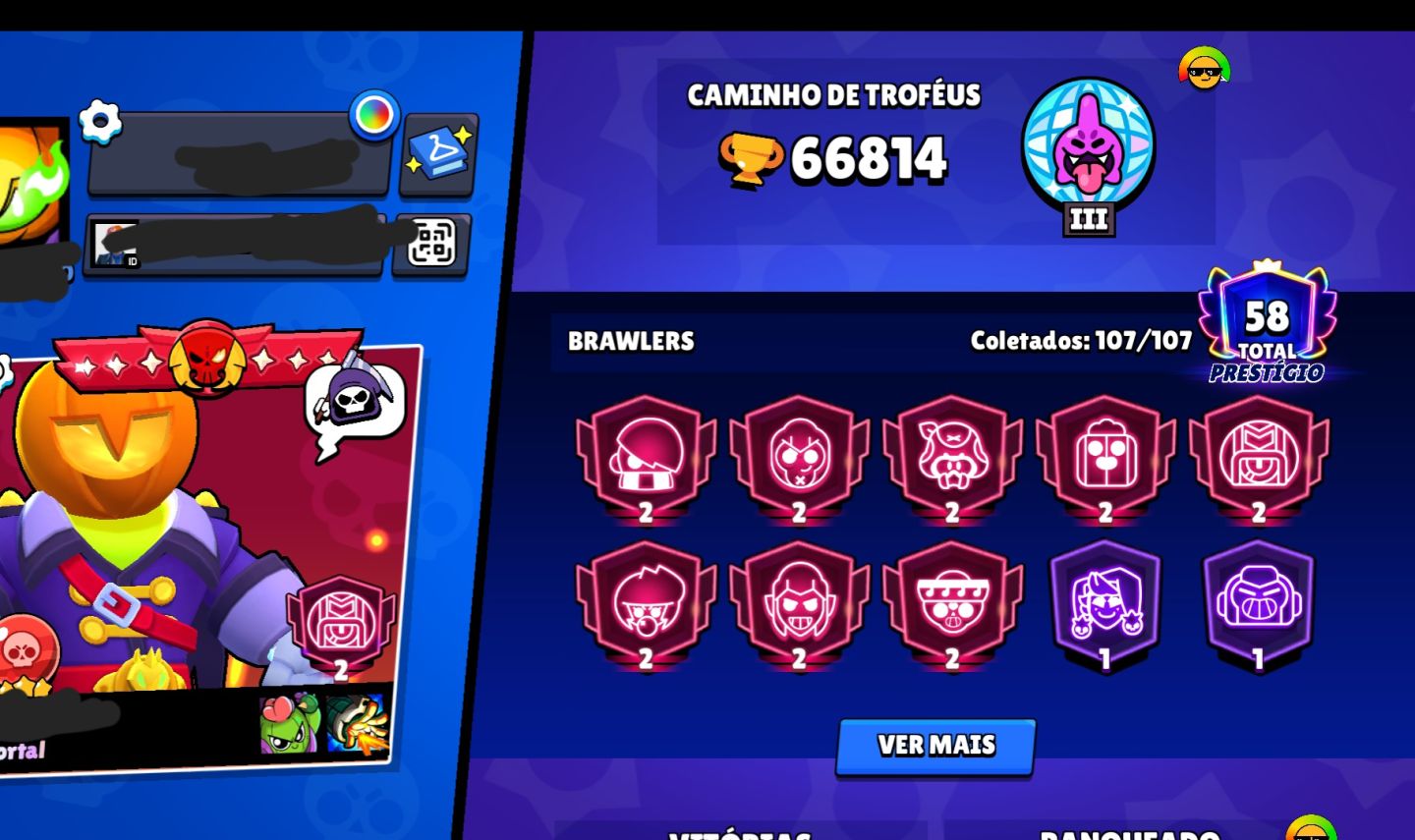 CONTA BRAWL STARS COMPLETA! 66K !VÁRIOS NÍVEL 11!! CONTA DE 2022! ! MUITAS SKINS