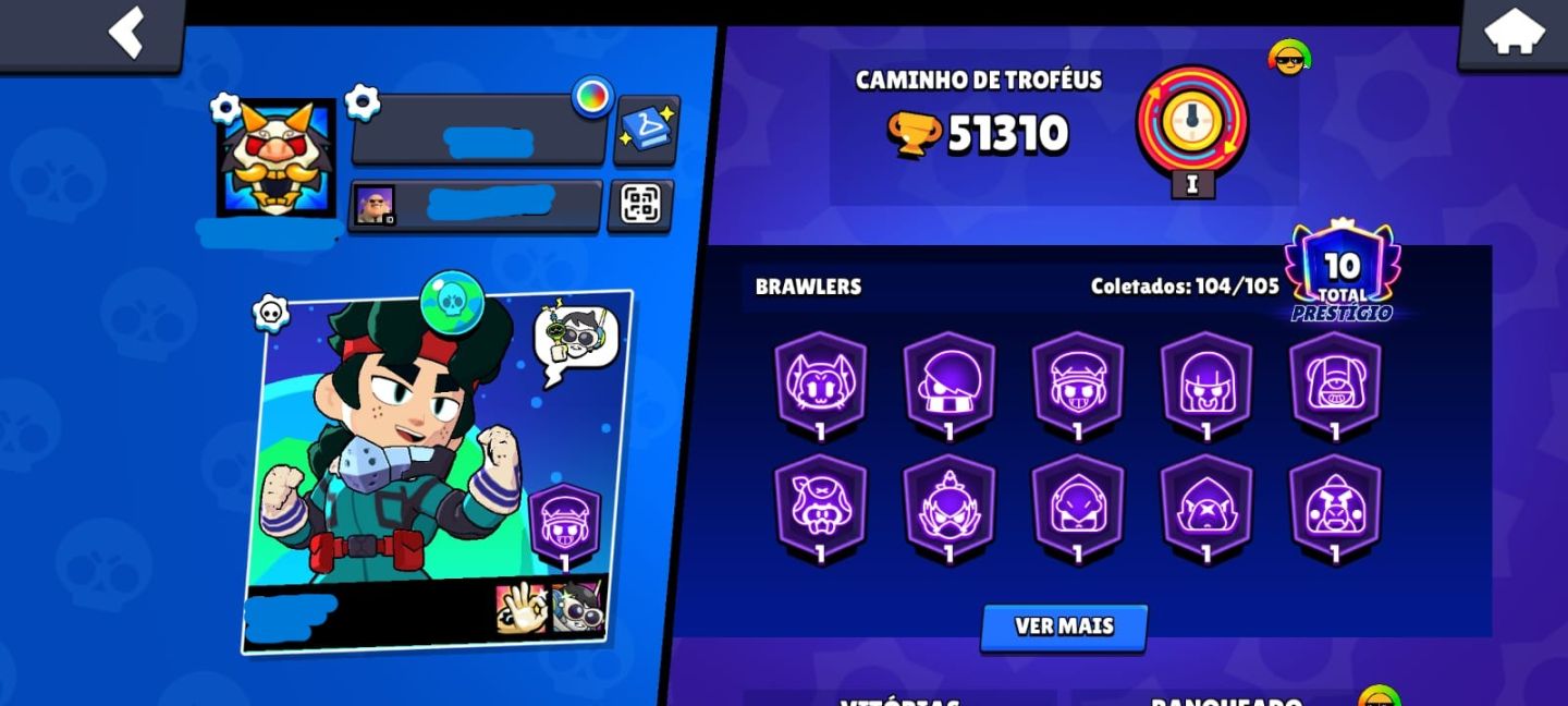 Conta Brawl Stars (Todos os personagens / + 62K Troféus)