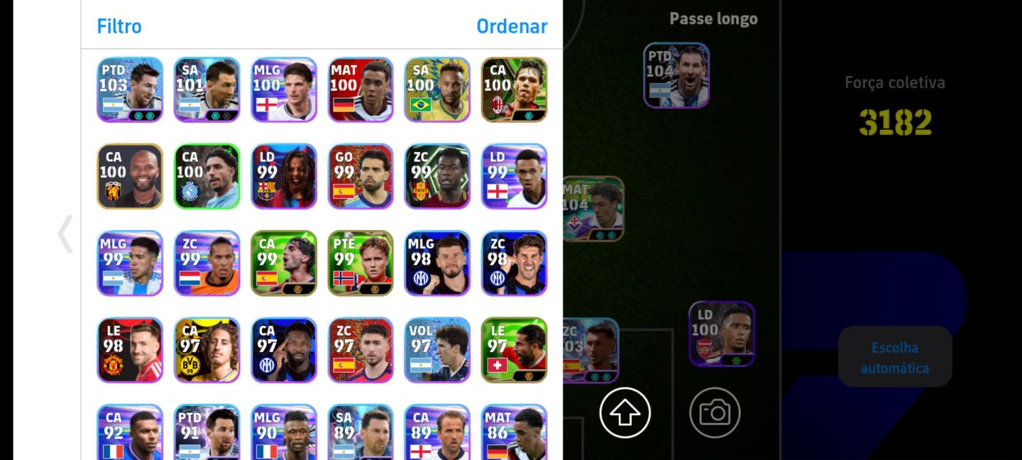 EFootball 3182+ | Iniesta 108 + Villa 105 + Rooney 104 + Messi | Elenco Top