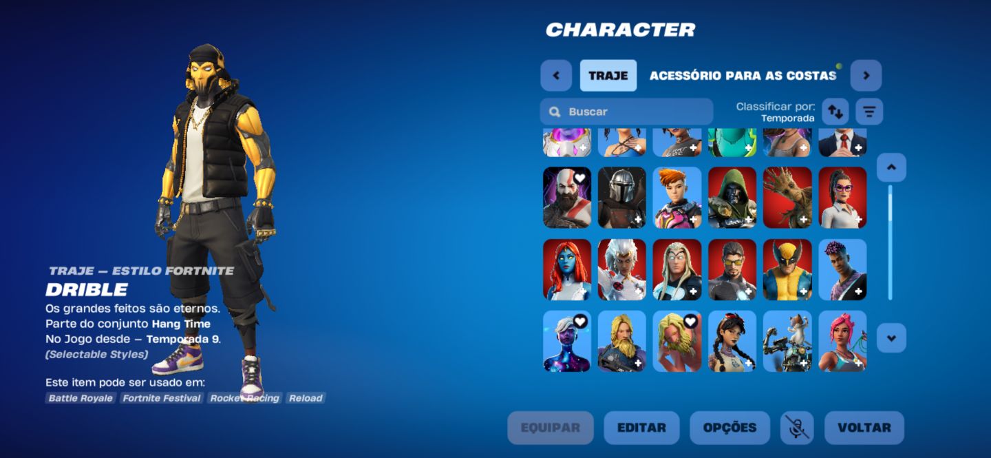 Conta fortnite com 118 skin e tendo skins raras desde a primeira temporada
