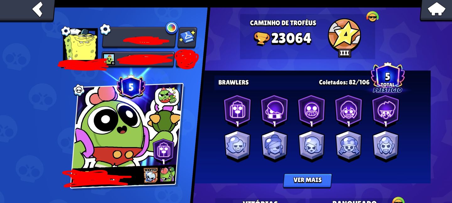 CONTA BRAWL STARS 23.064 TROFÉUS | 82/107 BRAWLERS