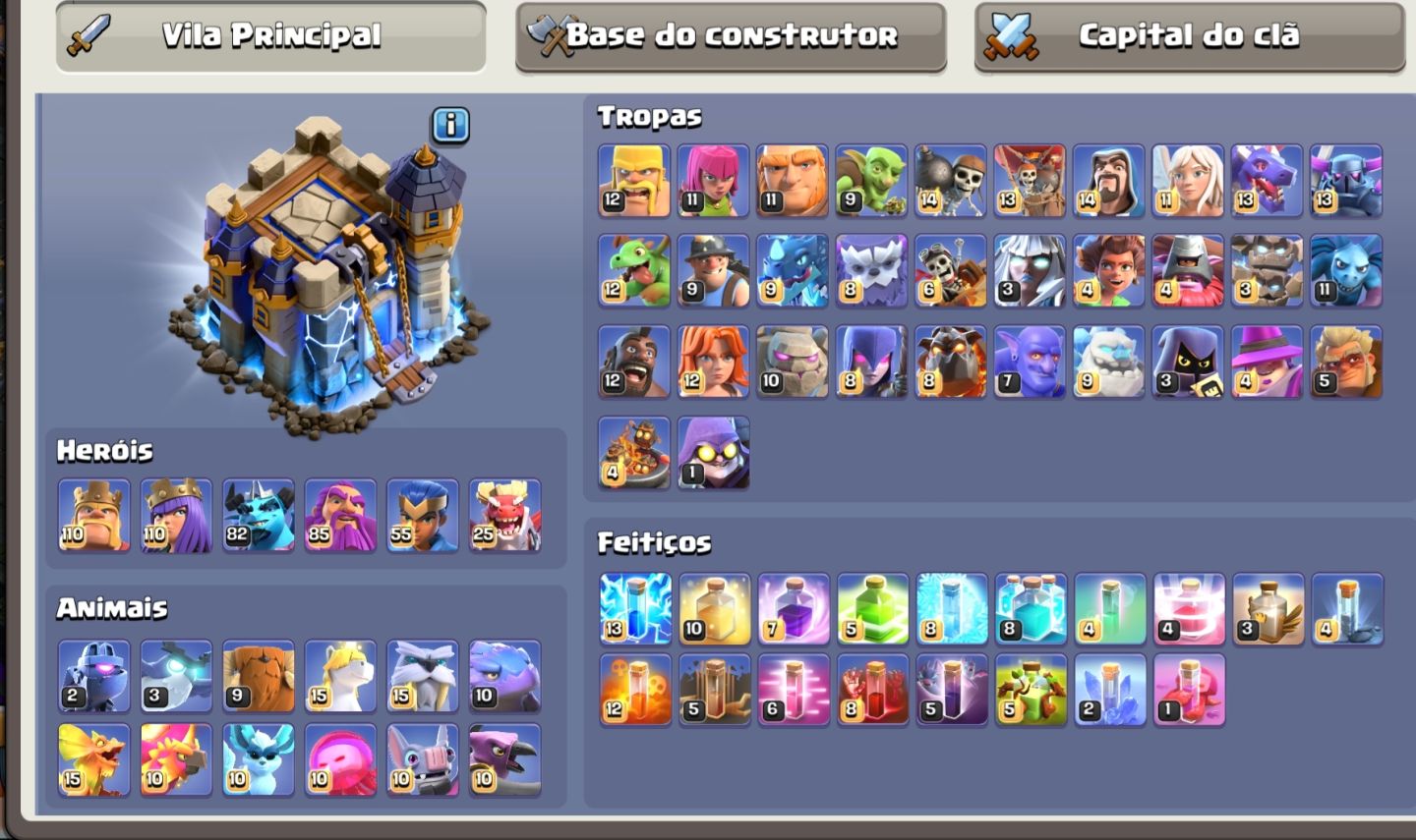 Conta de clash of clã semi-full 90%