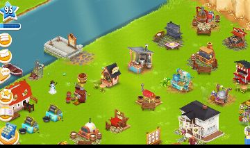 Conta hay day nível 95 com várias decorações e celeiro gigante