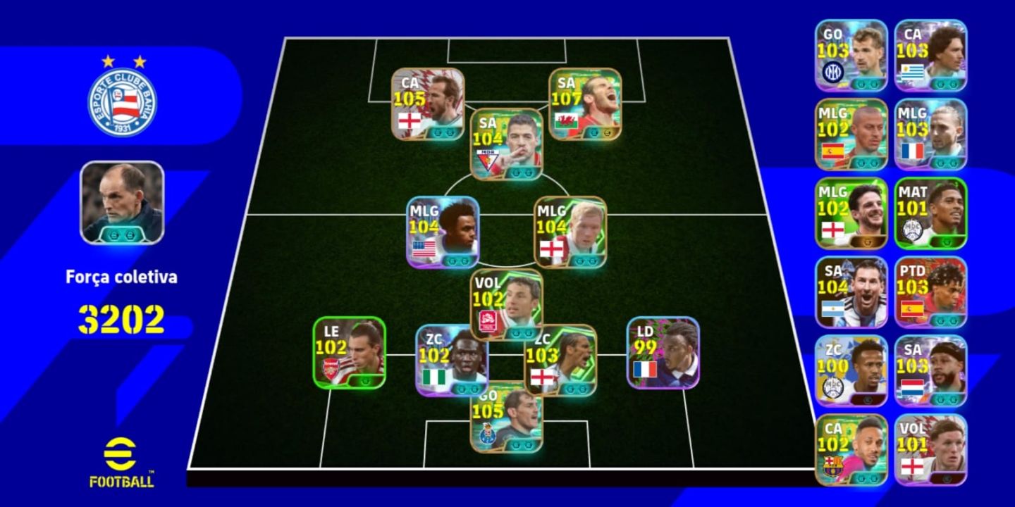 Conta de efootball mobile com 3202 de over