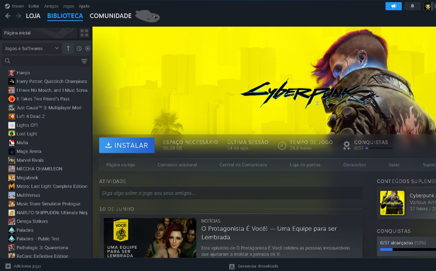CONTA STEAM AAA | CYBERPUNK 2077 + WUKONG + GOD OF WAR + REQUÍEM + 007 + RDR2