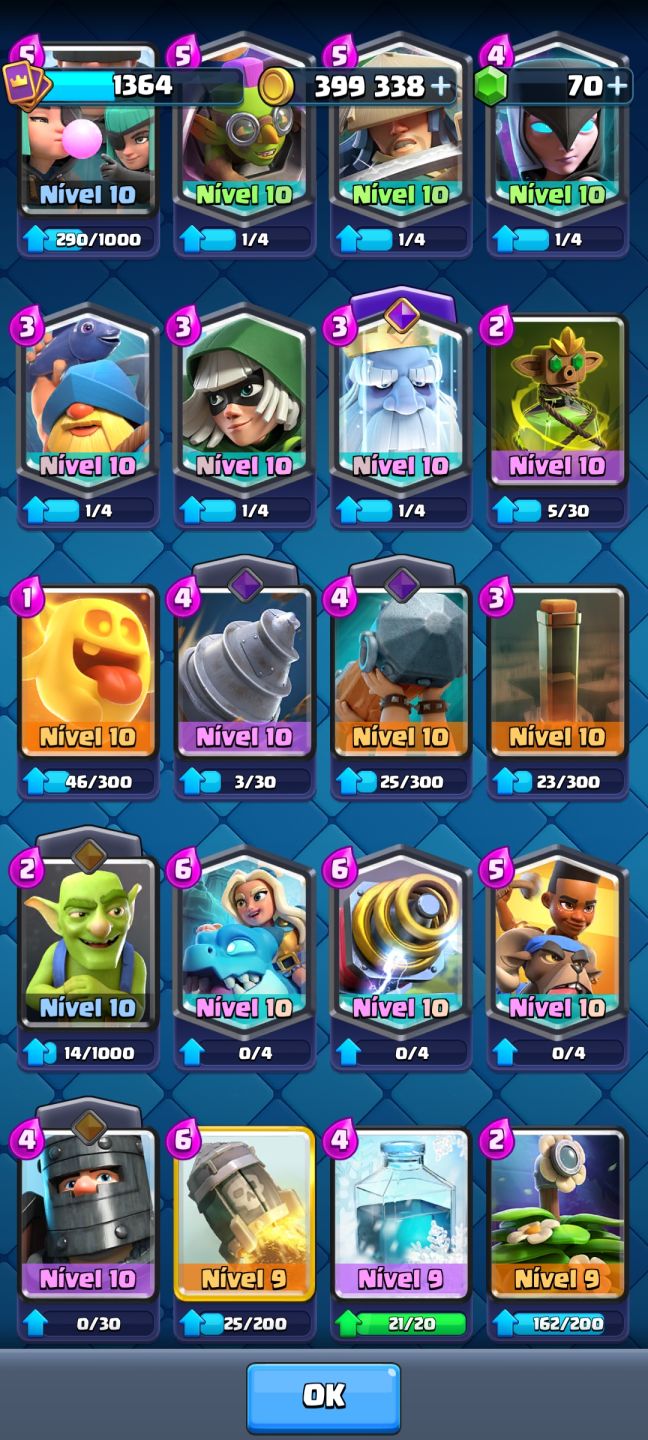 CONTA 10K TROFÉUS [TODAS AS CARTAS] CLASH ROYALE