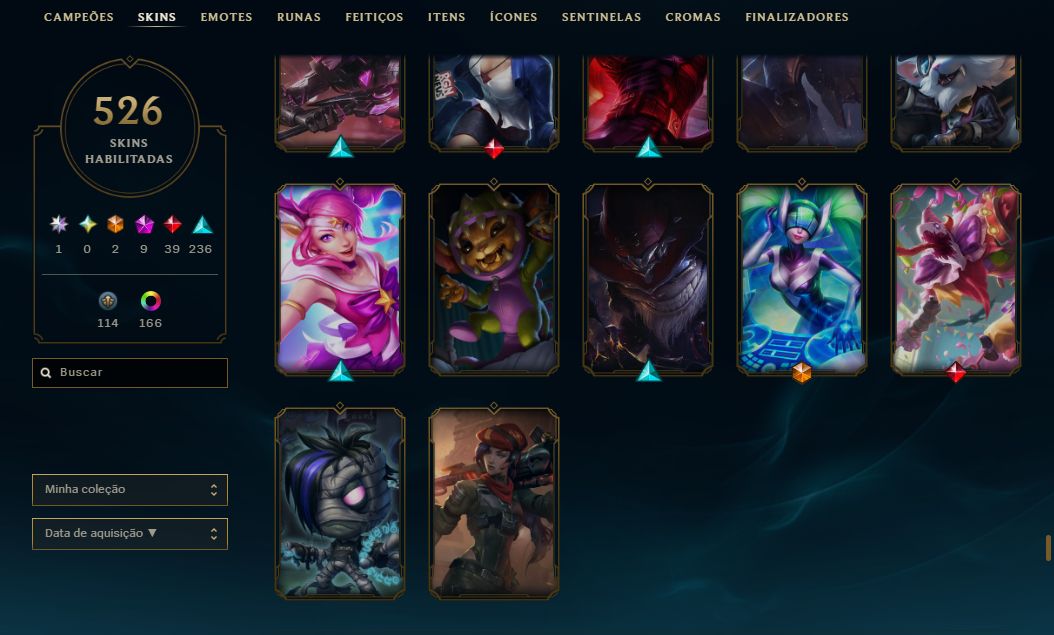 Conta de Colecionador - Black Alistar, UFO Corki, Ahri do Faker e +