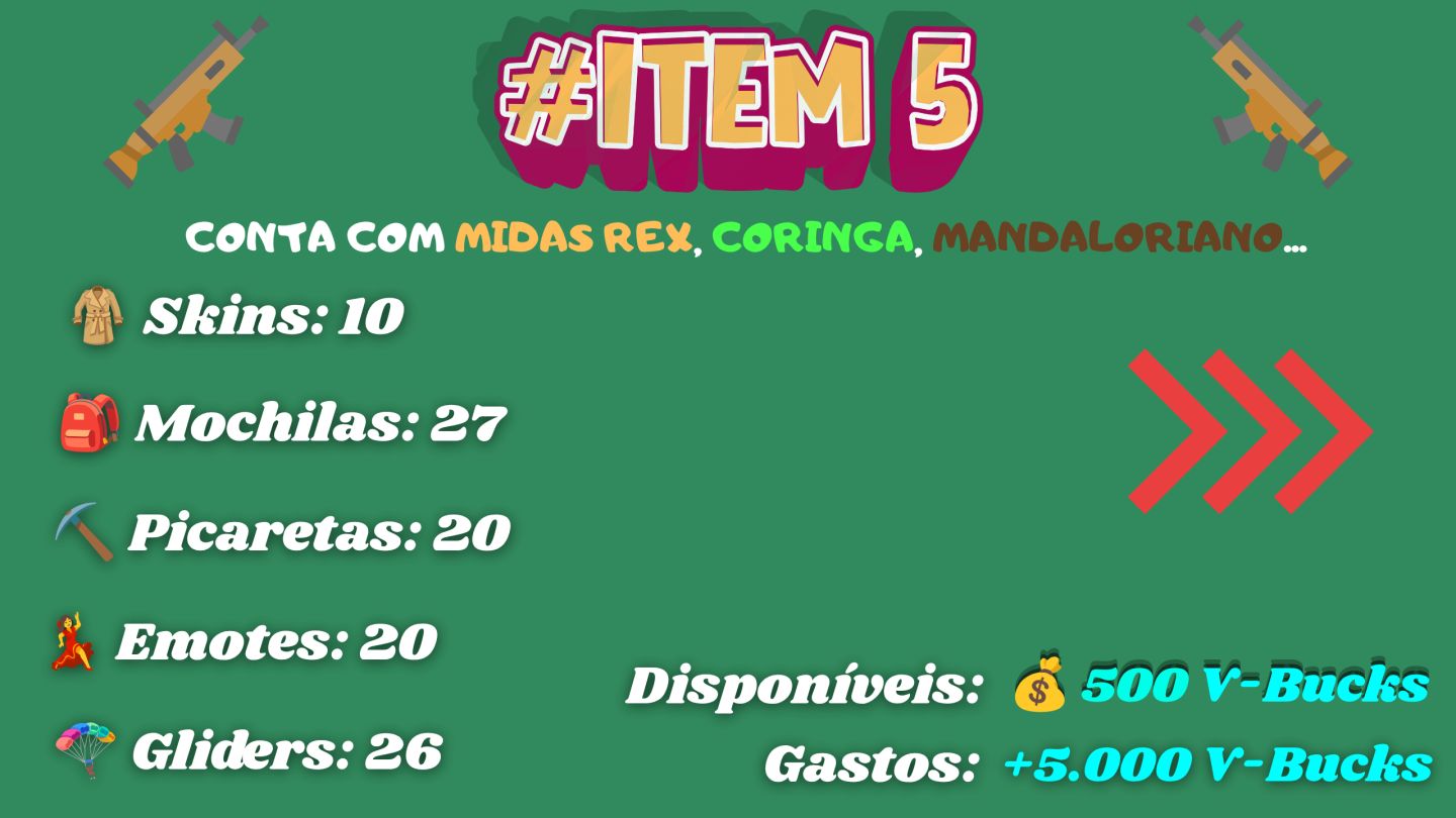 Contas Fortnite | Full Acesso | V-Bucks Gastos | Skins Raras | 87% Off Só Hoje!