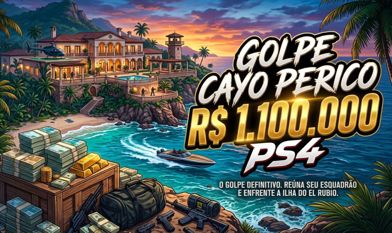 GTA 5 Online PS4 | Cayo Perico | Ganhe GTA$ 1.100.000 por missão