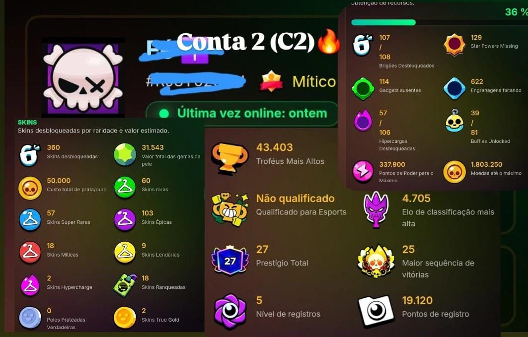 CONTAS BRAW STARS MENOR PREÇO FULL ACESSO/90%OFF!