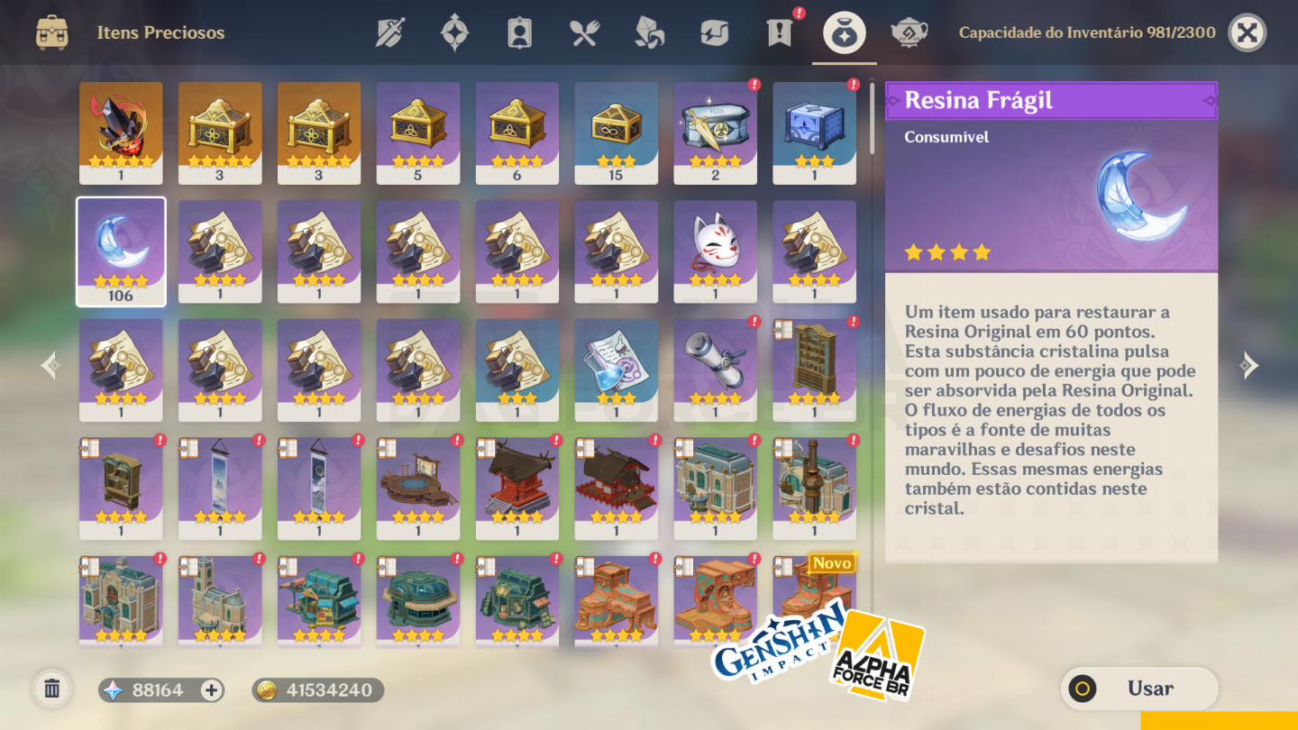 CONTAS REROLL GENSHIN IMPACT - MAIS DE 88.000 GEMAS ESSENCIAIS! [ENVIO IMEDIATO]
