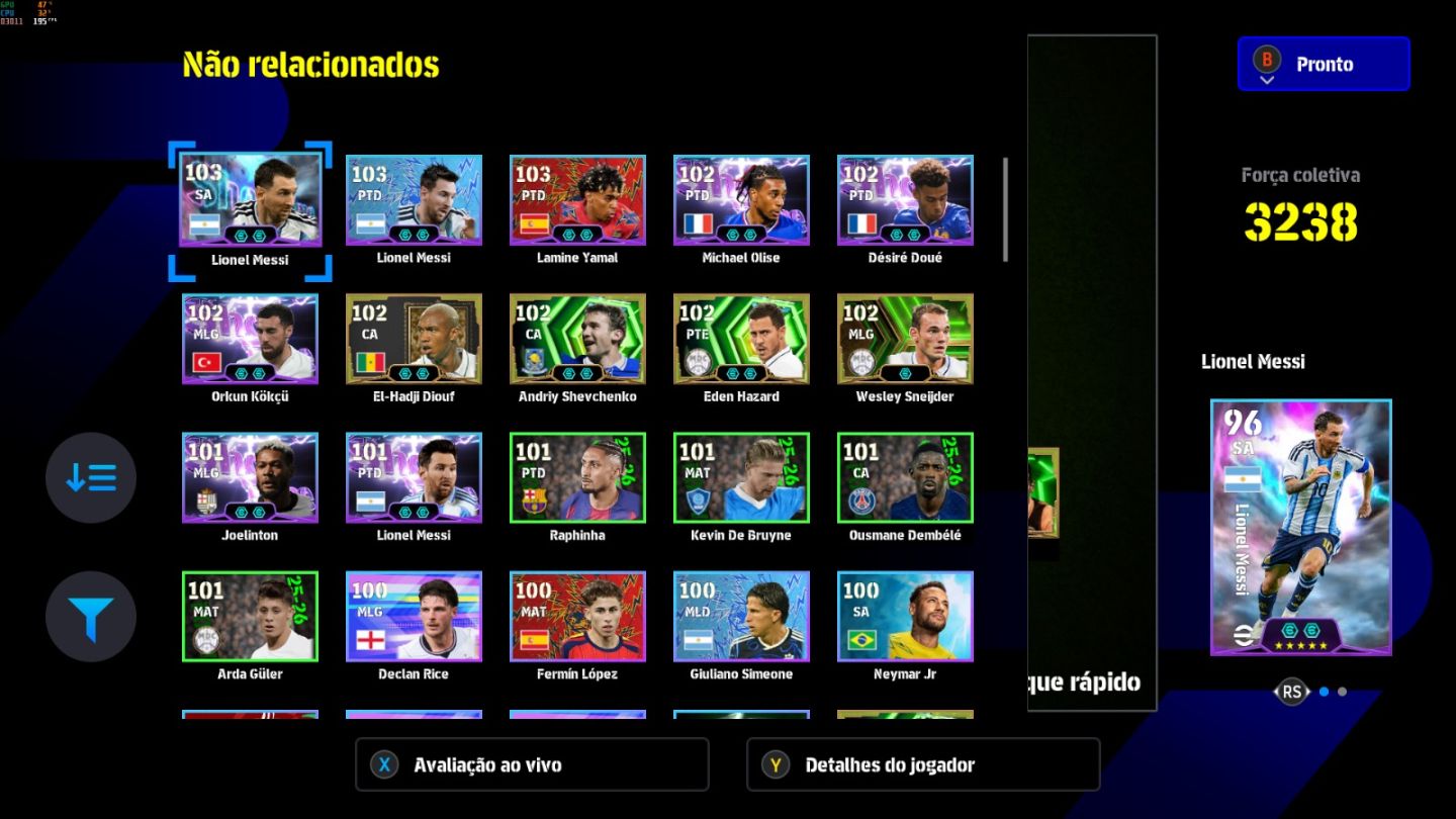 Conta PC Steam Baggio 108, Eric Cantona 106, Declan Rice 106, Nesta 107 e CIA