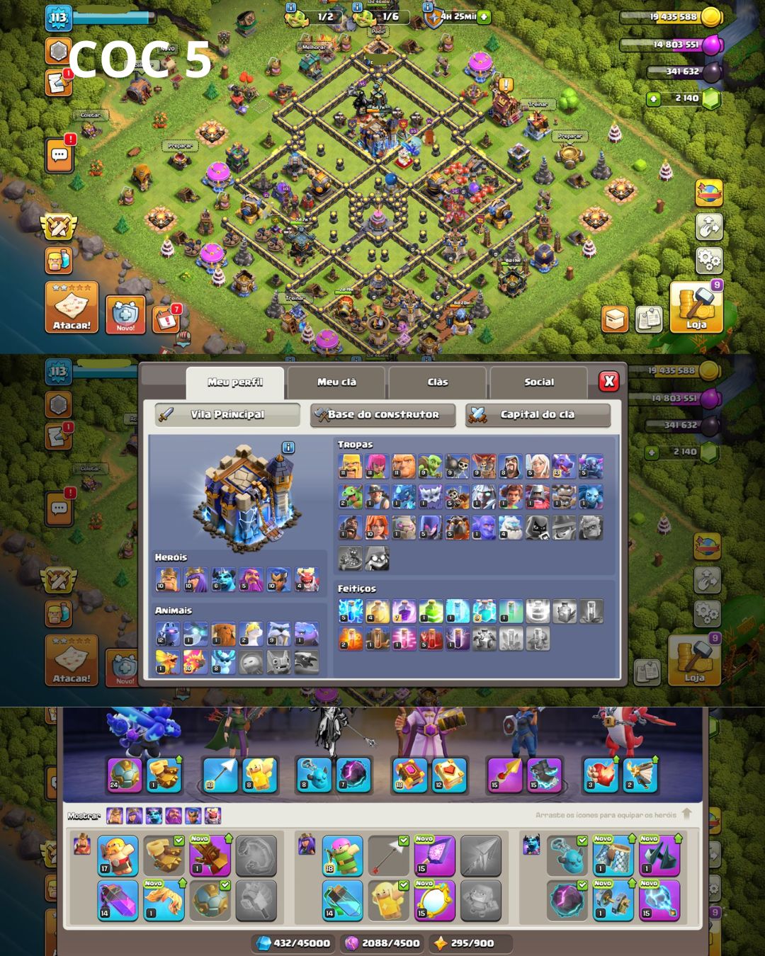 (PROMOÇÃO) CONTAS CLASH OF CLANS CV 9, 10, 12, 13, 15, 16, 17, 18