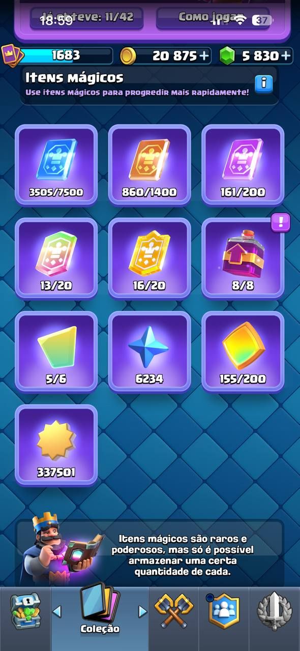 CONTA CLASH 9 ANOS/DECK 2.6 FULL/TODAS CARTAS/TORRE LVL15/5800 GEMAS