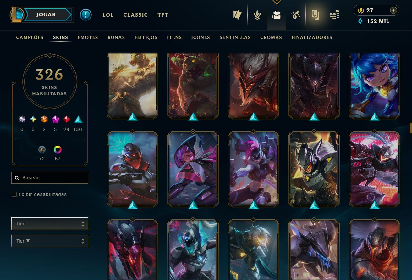 CONTA UNRANKED - 326 SKIN - FULL CHAMP + PREÇO BAIXISSIMO! - 100% SEGURA!