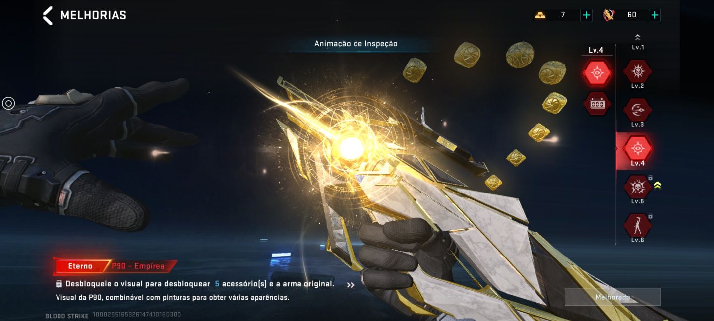 Conta blood stick gemada com armas eternas e evo da nova
