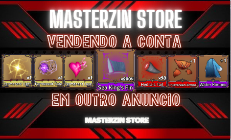 Venda de Sea King Fin, acessórios e game pass do King legacy