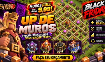 MUROS FULL CV 6-18 c/PROGRESSO ENTREGA RÁPIDA! Menor preço do CLASH OF CLANS