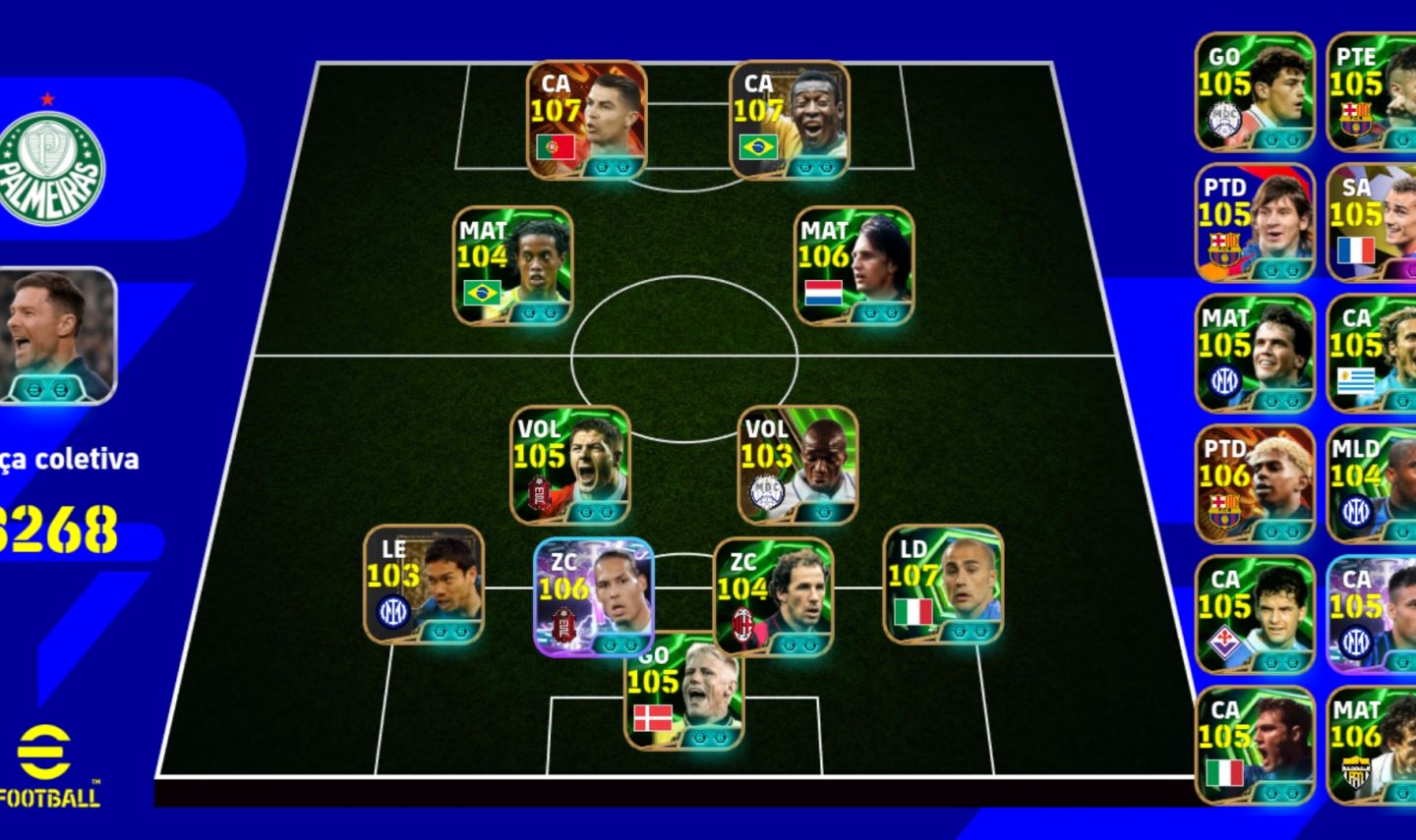 CONTA INSANA COM CR7 107 + CRUYFF 106 + RONALDINHO 105!