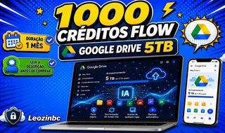 GOOGLE AI PRO 1K DE CREDITO FLOW | GEMINI PRO | SUPORTE + 5TB DE ARMAZENAMENTO