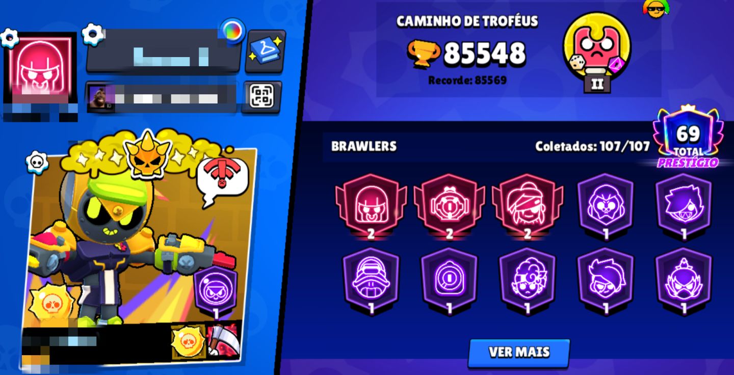 CONTA BRAWL STARS COMPLETA COM SKINS RARAS E MUITO MAIS