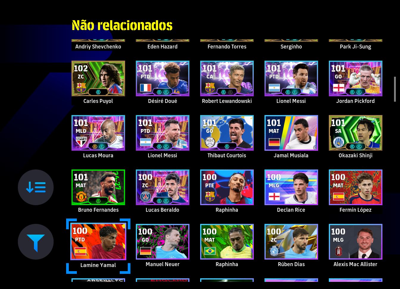 CONTA eFOOTBALL 2026 | MESSI 110, RONALDINHO, ROONEY 107 + CRAQUES LENDÁRIOS!