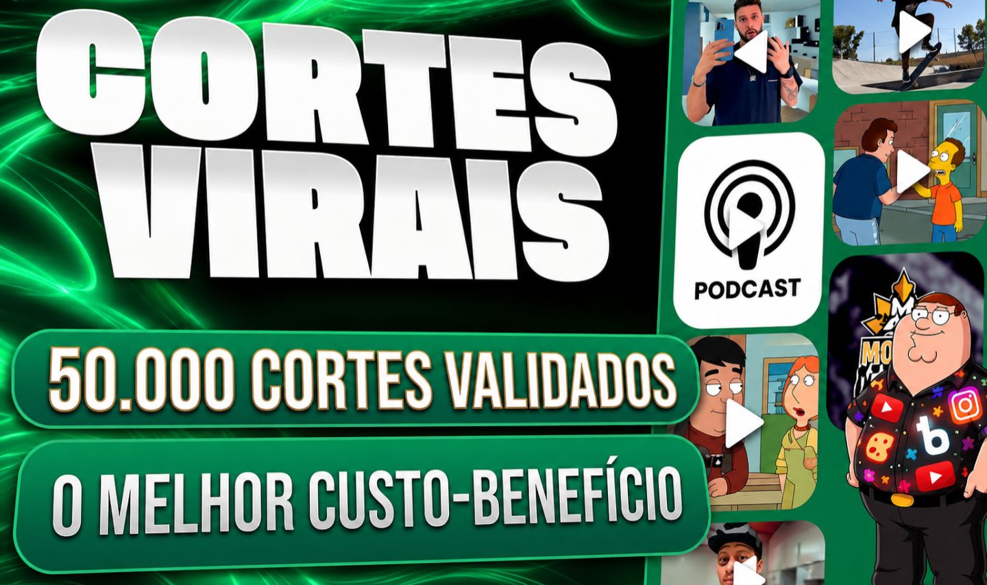 [Melhor preço do site] 50k Cortes virais VALIDADOS!! Promoção RELÂMPAGO!!