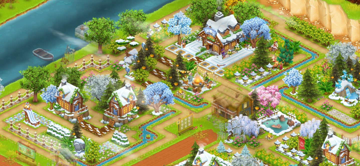 Conta Hay Day com MUITAS decorações compradas
