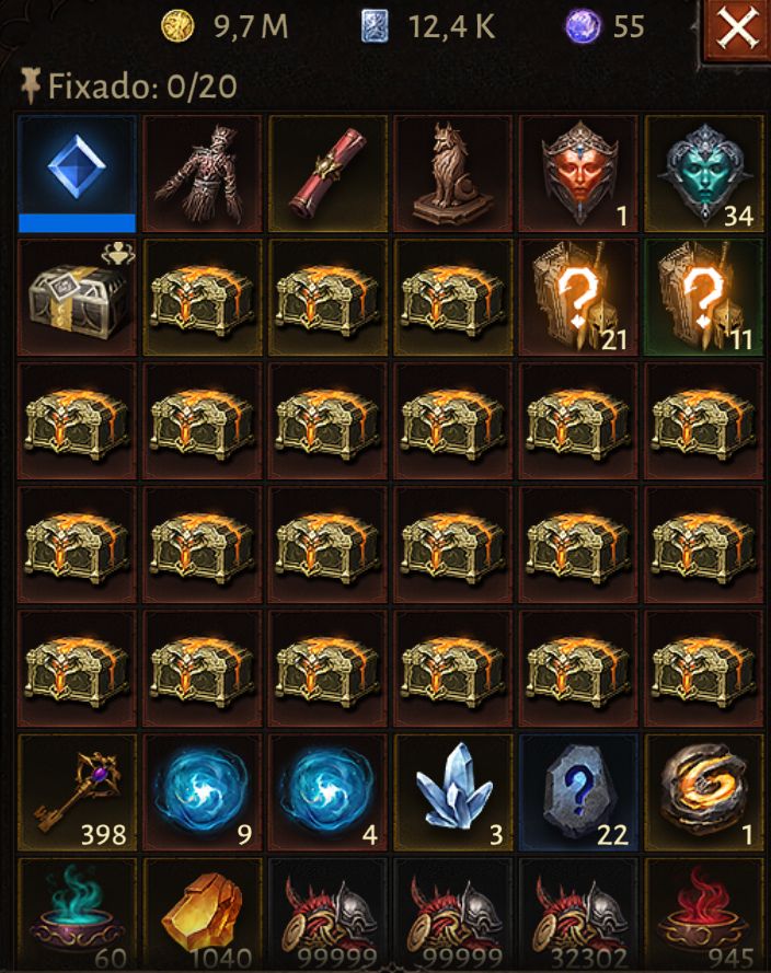 DIABLO IMMORTAL | 1570 RESO | 60.935 CR | DH 1575 | JADE SANGRENTA G4 | 21 BAÚS