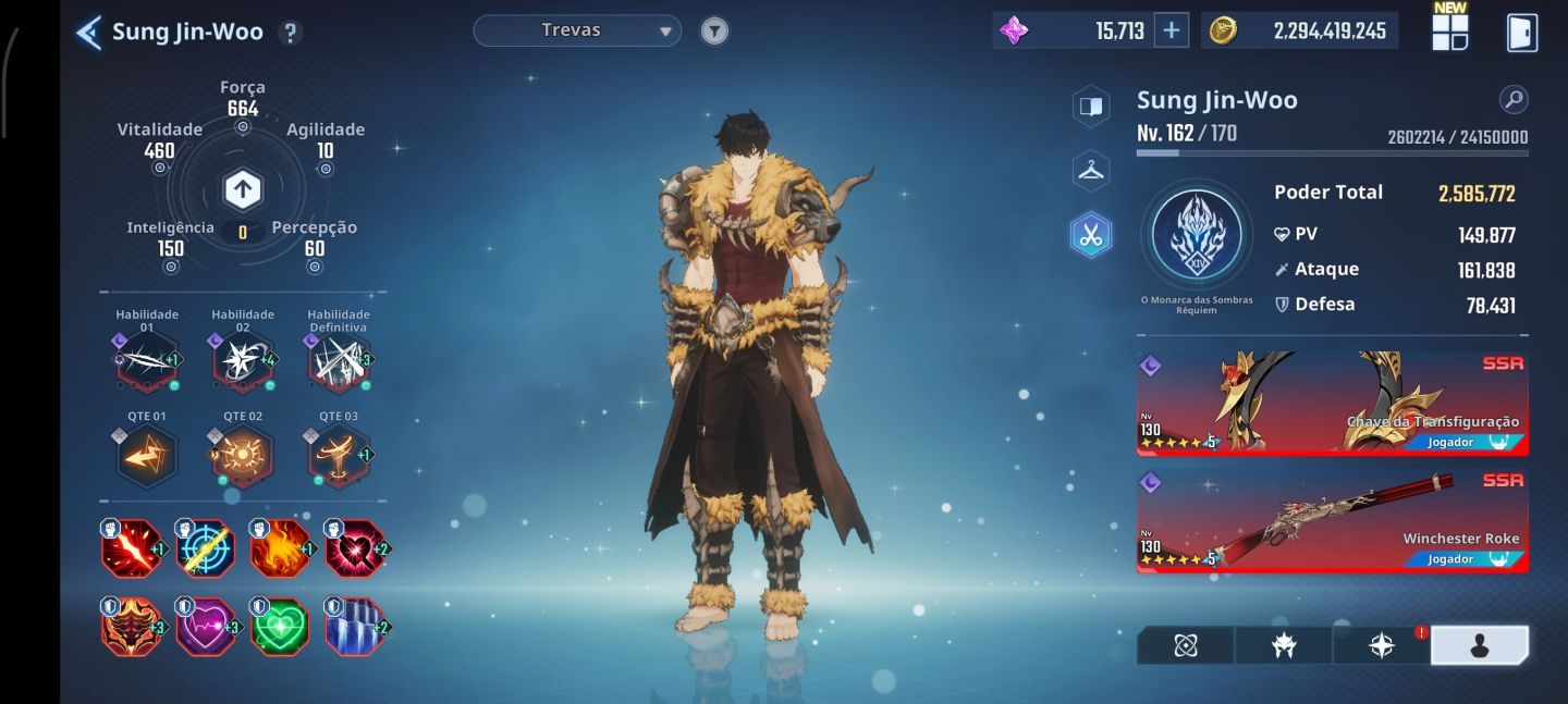 Conta Solo Leveling Arise END GAME 11MM de Poder