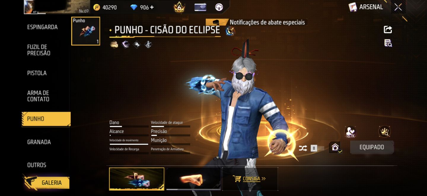 Conta de FF veterano com vários itens