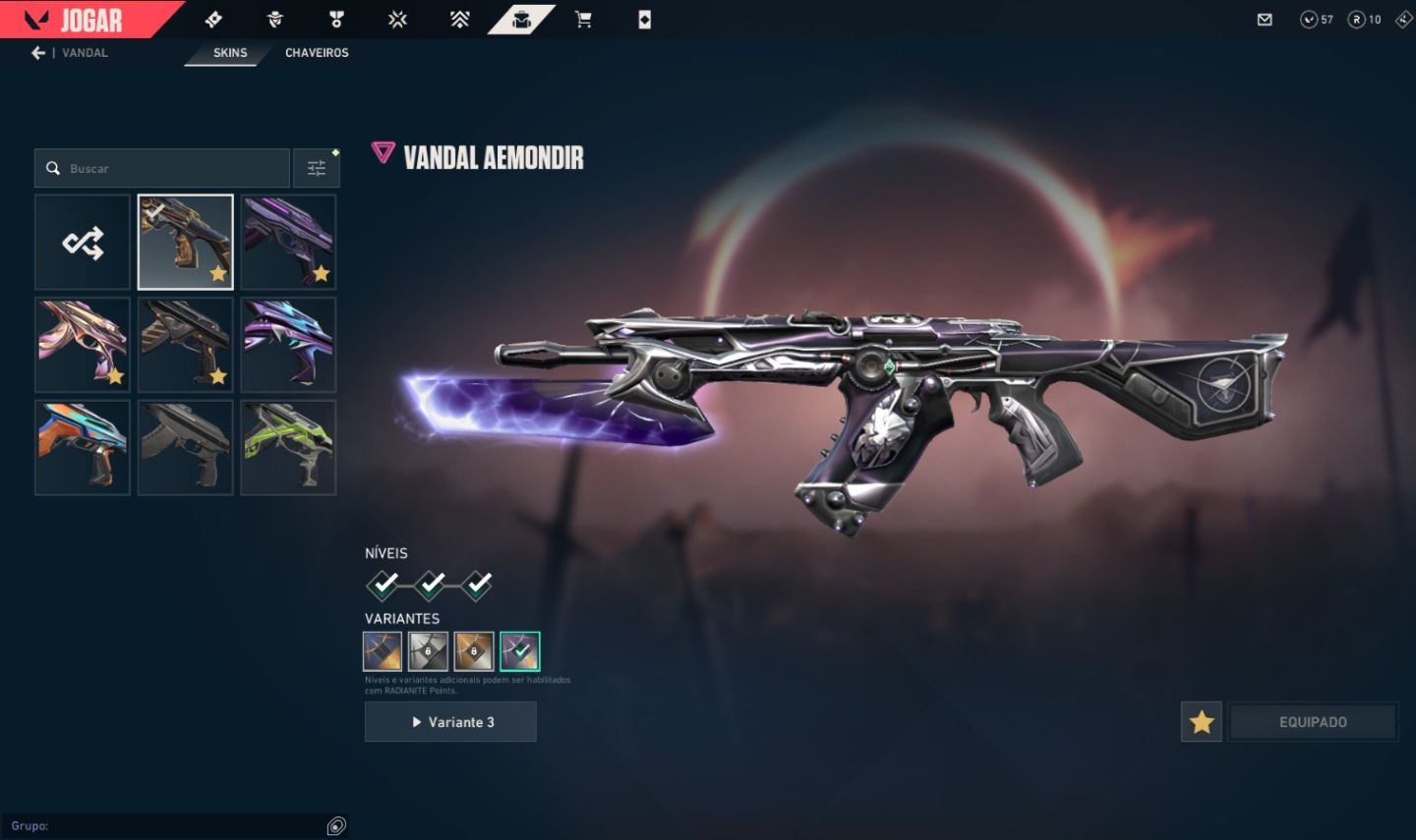CONTA VALORANT EX ASCENDENTE COM 4 SKINS DE VANDAL, 4 SKINS DE FACA E MT +