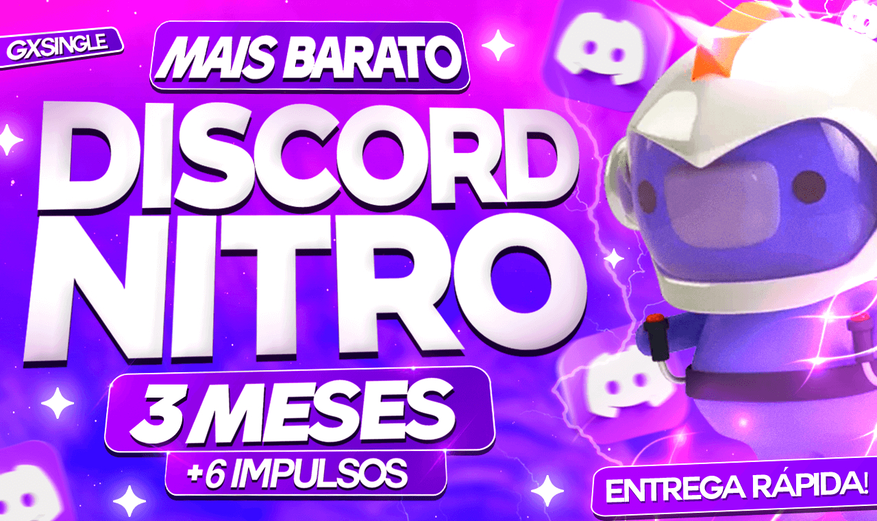 NITRO 3 MESES DISCORD + 6 BOOST + ATIVAÇAO GRATIS - ENTREGA RÁPIDA!